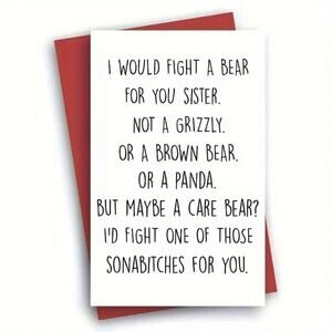 Birthday or Sisters Day Card - 8" x 5"